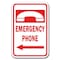 Signmission Safety Sign, 12 in Height, Aluminum, 18 in Length, 911 - Emergency Left A-1218 911 - Emergency Left - alternate 1